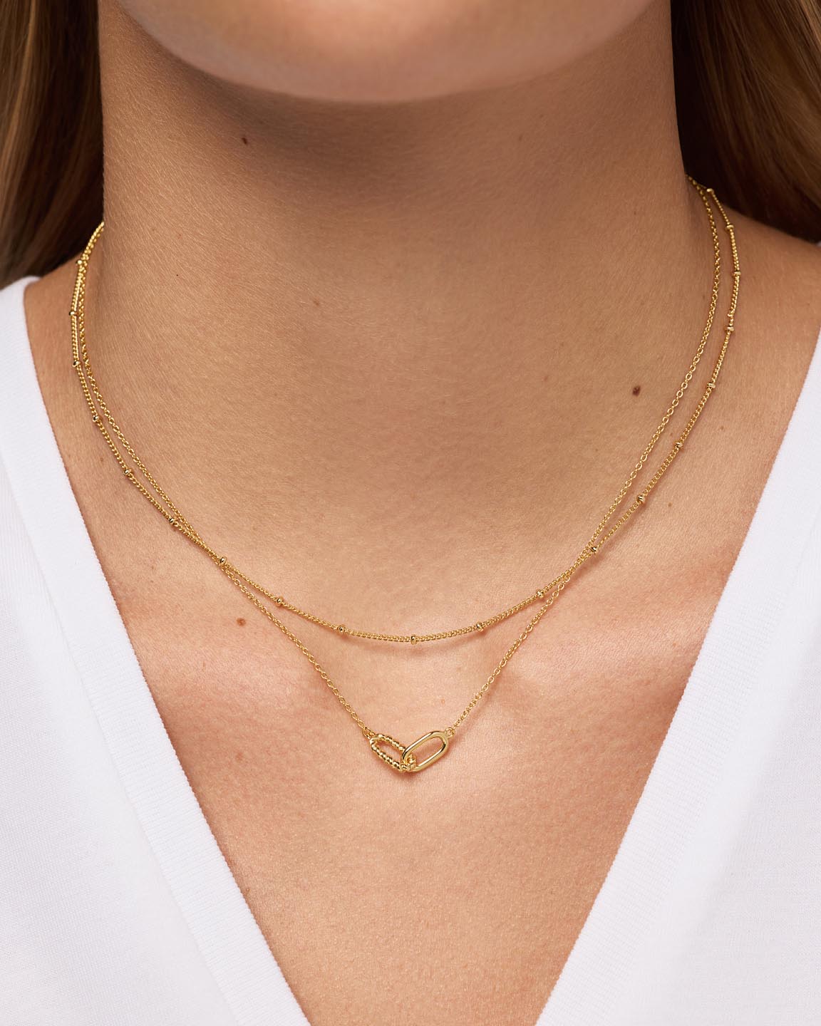 Twisted Link Gold Necklace
