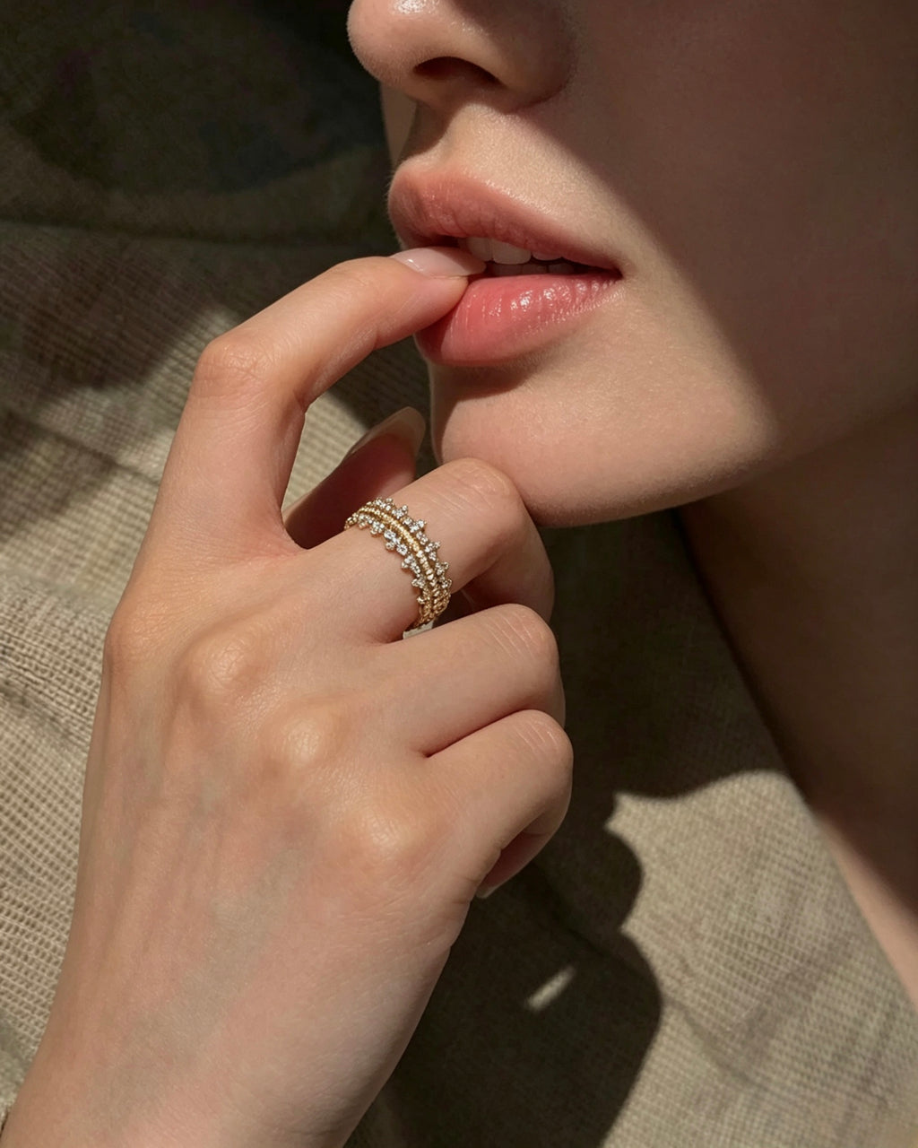 Crown & Lace Stacking Ring