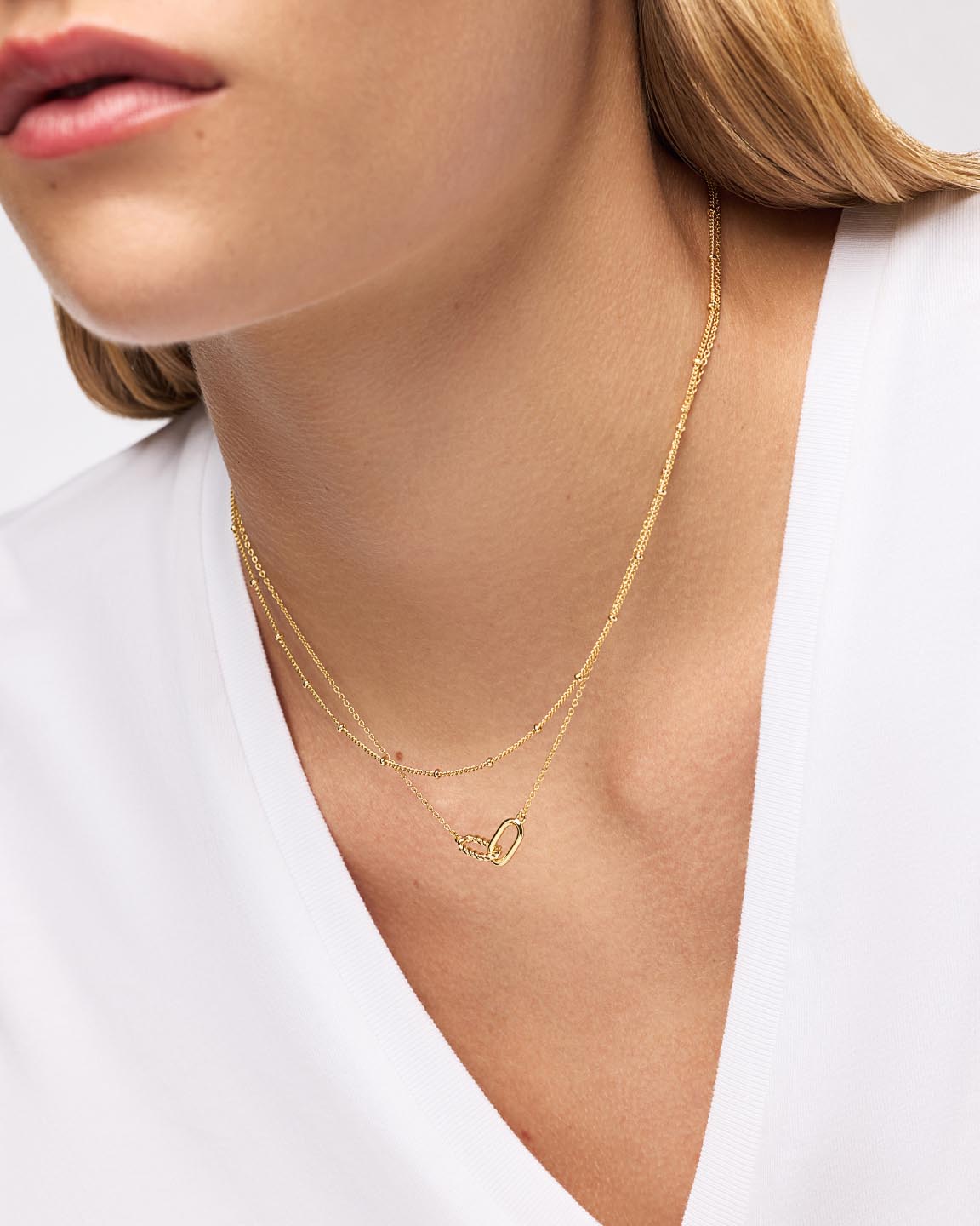 Twisted Link Gold Necklace