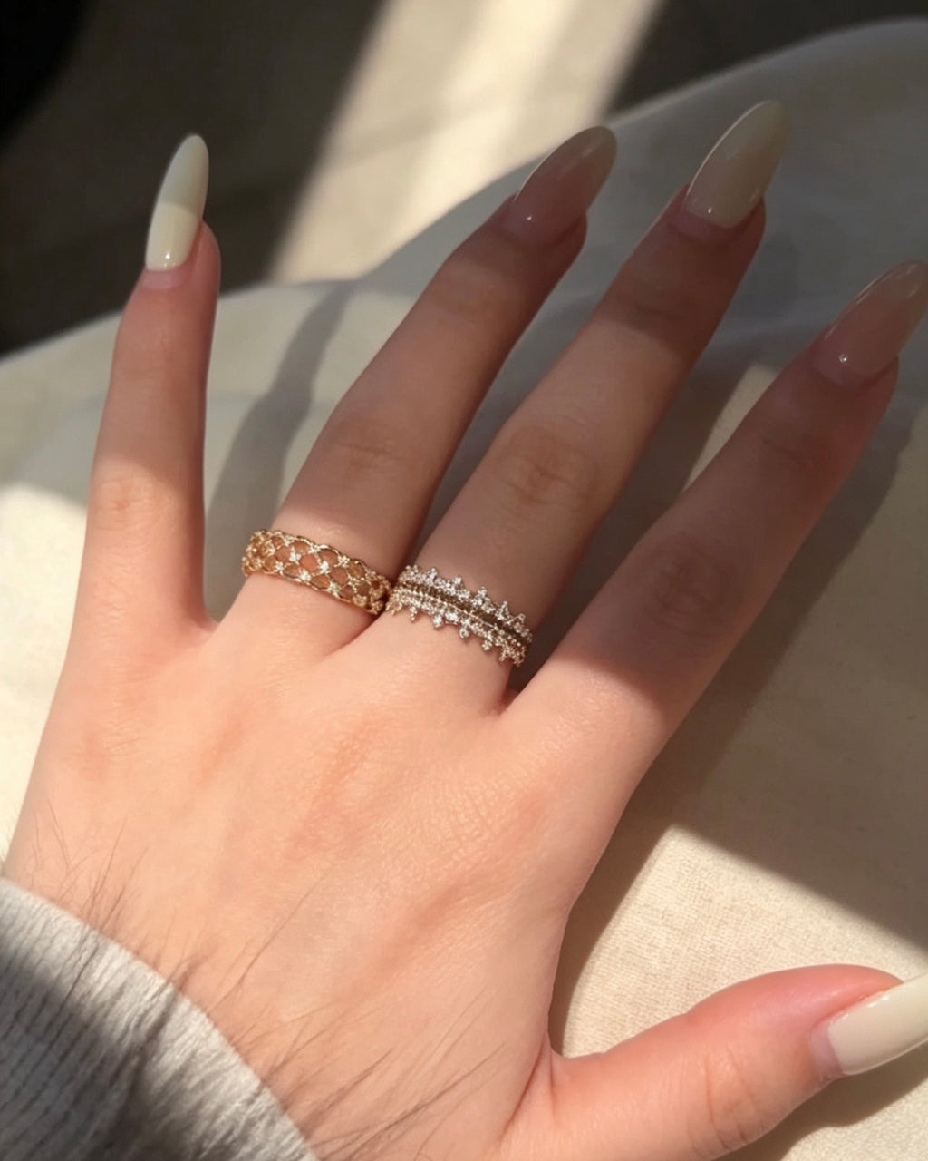 Crown & Lace Stacking Ring