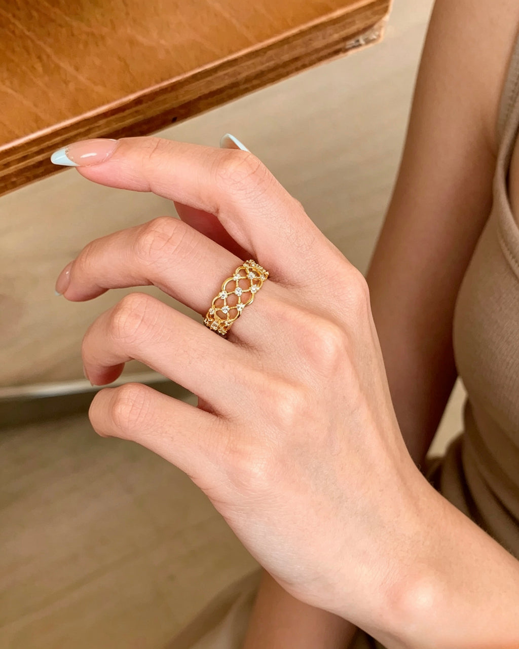 Crown & Lace Stacking Ring
