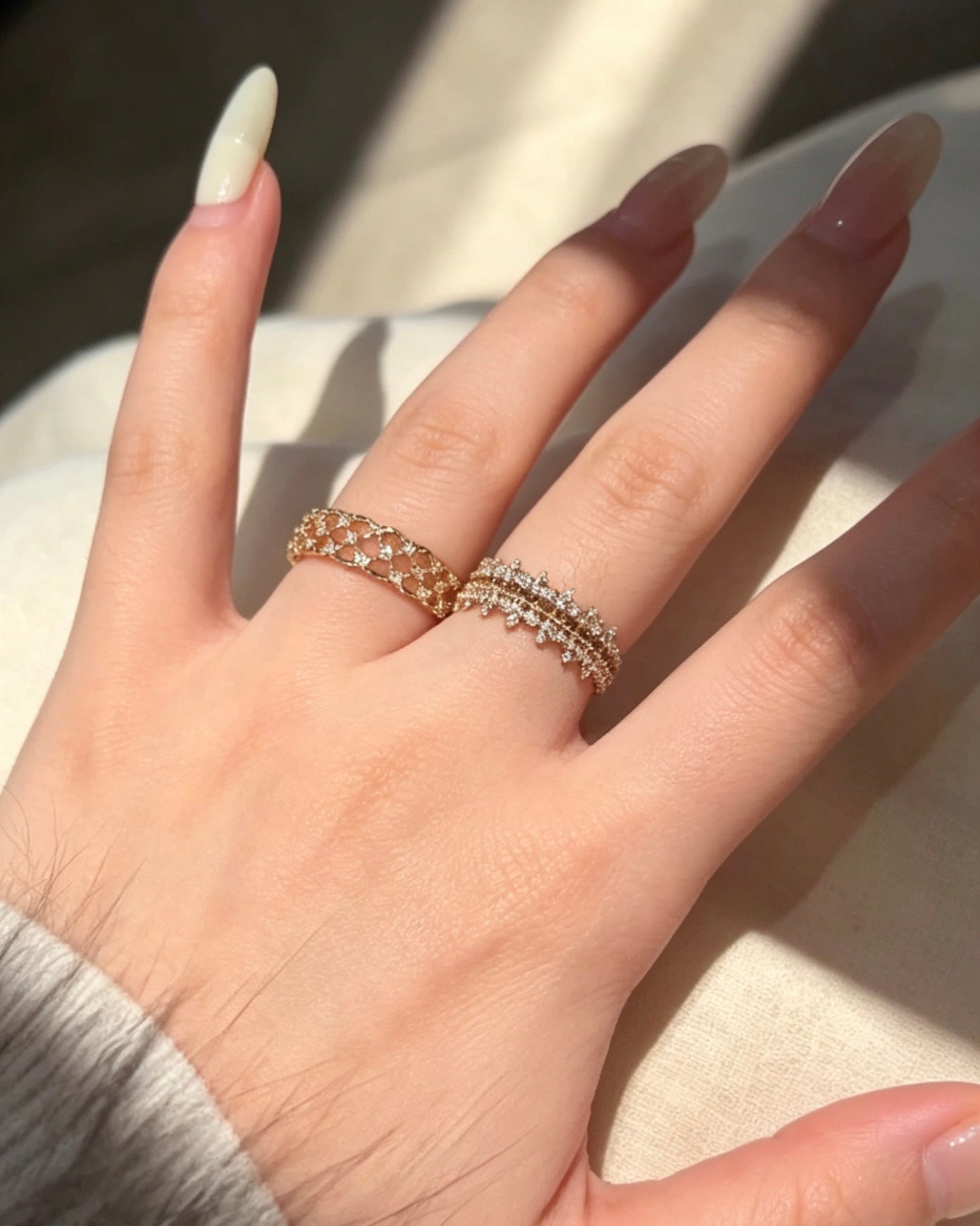 Crown & Lace Stacking Ring