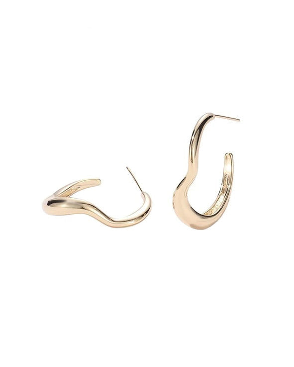 Sculpted Wave Hoop Earrings