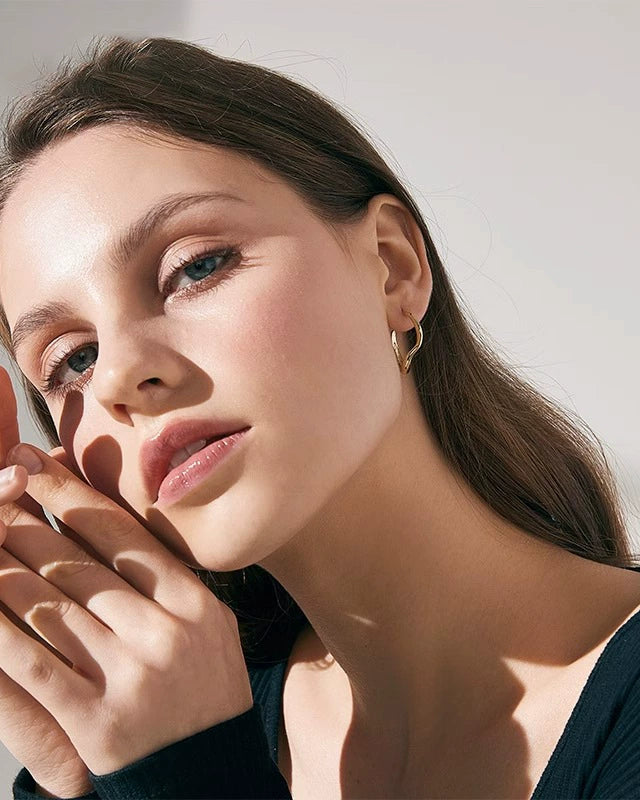 Sculpted Wave Hoop Earrings